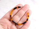 Tortoise Shell Earrings Components, 1 Pair, Tortoiseshell Jewellery, Big Chunky Hoops 50mm, Orange Hoop Earrings, Tube Hoops, EAR026-50-TT