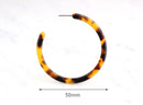 Tortoise Shell Earrings Components, 1 Pair, Tortoiseshell Jewellery, Big Chunky Hoops 50mm, Orange Hoop Earrings, Tube Hoops, EAR026-50-TT