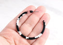 Acetate Earring Findings, 1 Pair, Black Hoops, Resin Hoop Earrings, Tortoise Shell Hoops, Laser Cut Acrylic Earrings Flat Hoops EAR027-50-BW