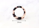 4 Ivory Tortoise Shell Pendants, White Acetate Charms, Donut Bead, Large Loop Connector, Round Ring Link, Medium Circle Pendant, RG040-29-WT