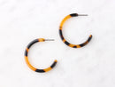 Large Tortoiseshell Earrings Findings, 1 Pair, Orange Resin Hoop Earrings Plastic, Leopard Earrings Tortoise Hoops 1.5 Inch, EAR013-35-TT