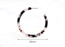 Ash Blonde Tortoise Shell Hoop Earring Findings, 1 Pair, Tortoise Earring Supply, Two Inch Hoops White Tortoiseshell Jewellery EAR028-50-AWT