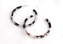 Ash Blonde Tortoise Shell Hoop Earring Findings, 1 Pair, Tortoise Earring Supply, Two Inch Hoops White Tortoiseshell Jewellery EAR028-50-AWT