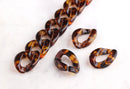 1ft Tortoiseshell Chain Links, 24mm, Rich Brown Acrylic, Chunky, For Purse Handles