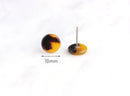 Tortoise Shell Earring Findings, 1 Pair, Acrylic Acetate Discs, Small Circle Stud Earrings Tortoiseshell Jewelry, Pebble Studs, EAR033-10-TT