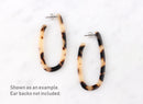 Blonde Tortoise Shell Hoop Earrings Components, 1 Pair, U Shape Hoop Acetate Earrings Tortoiseshell Jewelry Plastic Hoops Oval, EAR019-53-BT