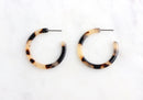 Blonde Tortoise Shell Hoops Earring Findings, 1 Pair, Small Round Hoops Tortoise Jewelry, Blonde Tortoiseshell Ear Hoops, EAR021-30-BT