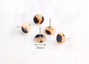 Pale Yellow Tortoise Shell Button Stud Earrings Parts, 1 Pair, Blonde Tortoise Earrings Round, Plastic Studs Neutral Earrings, EAR035-10-BT