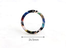 4 One Inch Ring Links, Colorful Tortoise Acetate Charms, Thin Flat Ring Bead, Faux Tortoise Shell Ring Connector, Resin Marble RG038-24-DMC