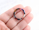 4 One Inch Ring Links, Colorful Tortoise Acetate Charms, Thin Flat Ring Bead, Faux Tortoise Shell Ring Connector, Resin Marble RG038-24-DMC