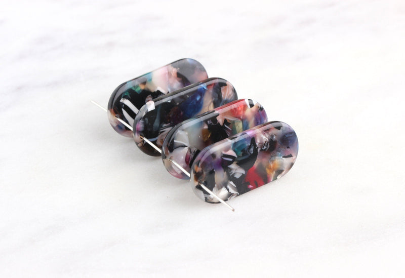 Tortoise Shell Tag 4 Mini Dog Tag Blanks, Multicolor Tortoise Shell Drops, Large Rectangl