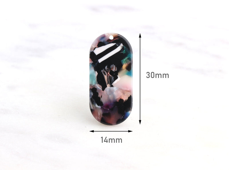 Tortoise Shell Tag 4 Mini Dog Tag Blanks, Multicolor Tortoise Shell Drops, Large Rectangl