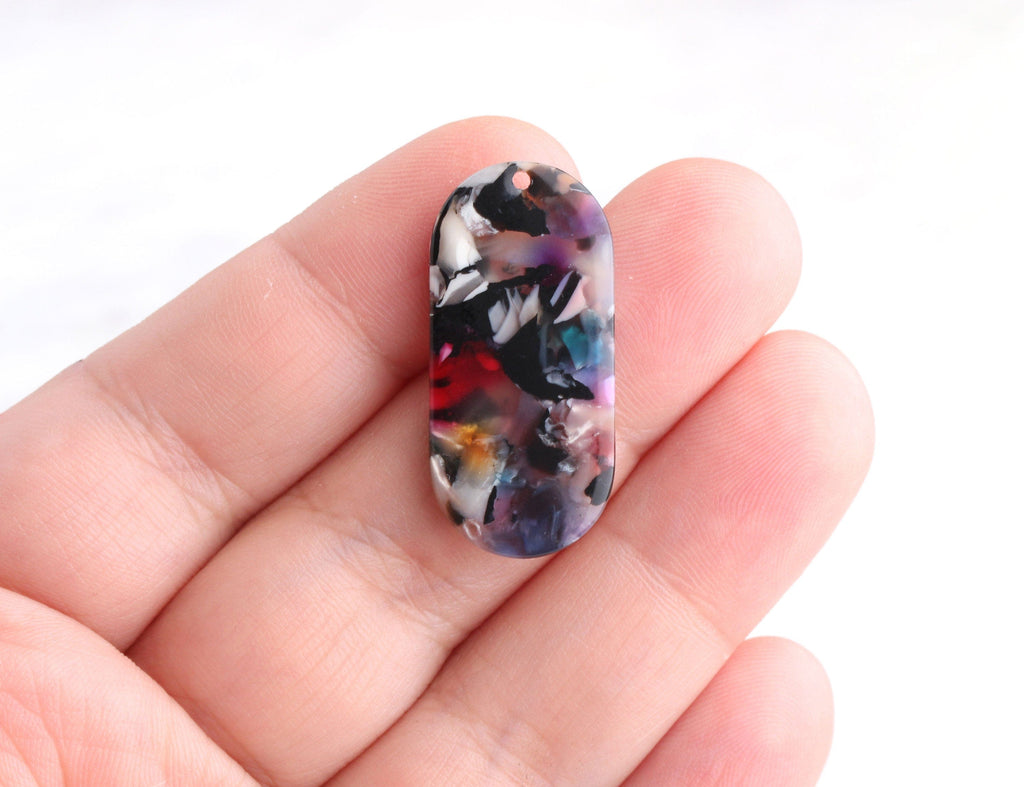 Tortoise Shell Tag 4 Mini Dog Tag Blanks, Multicolor Tortoise Shell Drops, Large Rectangl