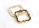 1 Gold Quatrefoil Pendant with Tortoise Shell, MA002-49-GTT