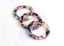 2 Large Ring Connectors, Multicolor Tortoise Shell, RG041-38-RNW