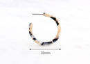 Acetate Earrings Findings, 1 pair, Ivory Beige Hoop Earrings Tortoiseshell, Resin Hoops, 1 Inch Hoops Acrylic Tortoise Hoops, EAR022-30-ABN