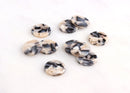 4 Small Circle Charms in Light Tortoise Shell, Light Beige Beads, Tortoise Acetate Jewelry Findings, CN036-15-ABN