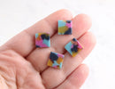 4 Little Square Studs Earring Blanks Acrylic, LAK027-12-UPY