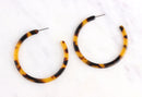 Tortoise Shell Earrings Components, 1 Pair, Tortoiseshell Jewellery, Big Chunky Hoops 50mm, Orange Hoop Earrings, Tube Hoops, EAR026-50-TT