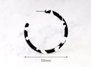 Acetate Earring Findings, 1 Pair, Black Hoops, Resin Hoop Earrings, Tortoise Shell Hoops, Laser Cut Acrylic Earrings Flat Hoops EAR027-50-BW