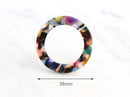 2 Large Ring Connectors, Multicolor Tortoise Shell, RG041-38-RNW