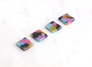 4 Little Square Studs Earring Blanks Acrylic, LAK027-12-UPY