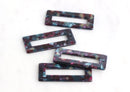 2 Window Rectangle Charms, Galaxy Color, Big Chunky Bead Lightweight Acrylic Earring Parts, Tortoise Shell Earring Findings DX016-50-GXY