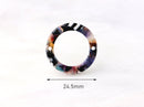 4 Two-Hole Connector Rings, Multi Color Tortoise Shell Hoop Pendant, Circle Links Tortoise Earrings Acetate, Color Block Beads, RG043-25-DMC