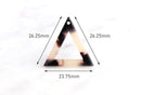 4 Blonde Tortoise Shell Large Triangle Charm, Cellulose Acetate Shapes, Thin Triangle Open, Wholesale Acetate, Light Beige Beads TR008-26-WT