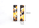 2 Tortoise Shell Necklace Bar Links Artisan, Leopardskin Bead Burnt Orange, 2 Hole Rectangle Tag Charm Acetate Earring Findings BAR016-30-TT