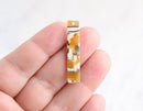4 Bar Charms in Sunflower Yellow Tortoise Shell, Cellulose Acetate, 36 x 7.5mm