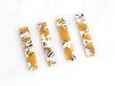 4 Bar Charms in Sunflower Yellow Tortoise Shell, Cellulose Acetate, 36 x 7.5mm