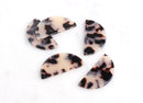 2 Half Circle Links in Blonde Tortoise Shell, 2 Corner Holes, Cellulose Acetate, 37 x 18mm