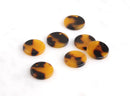 4 Small Circle Charms Acetate DIY, 2mm Hole Size, Round Tortoise Shell Earring Blanks Acrylic, Brown Auburn Tortoise Beads, CN041-17-TT