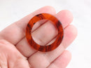 2 Red Tortoise Shell Hoops, Orange Red Acetate Earrings Resin Swirl Black, Cellulose Acetate Circle Loop Ring Charms, Schildpatt RG044-38-AM