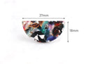 2 Half Circle Findings, Multi Color Tortoise Shell Earrings Acetate, 2 Hole Blank Links Rainbow, Crescent Moon Link, Half Discs CN043-37-DMC