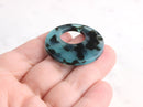 2 Transparent Blue Acetate Pendant, Blue Tortoise Shell Earring Findings, Cellulose Acetate Jewelry Making, Large Circle Pendant RG045-35-UT