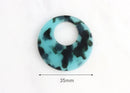 2 Transparent Blue Acetate Pendant, Blue Tortoise Shell Earring Findings, Cellulose Acetate Jewelry Making, Large Circle Pendant RG045-35-UT