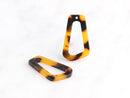 4 Amber Tortoise Shell Earring Drops, Acrylic Connector Triangle Link, Turtle Shell Jewelry Findings, Animal Print Unusual Shape VG025-30-TT