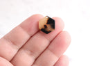 4 Blonde Tortoise Hexagon Charm, Acrylic Laser Cut Honeycomb Charm, Small Hexagon Tags, Bulk Blanks, Faux Tortoise Shell Supply, DX004-16-BT