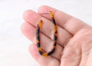 Tortoise Shell Earrings Hoop Parts, 1 Pair, Cellulose Acetate Earrings U Shape Large Oval Hoop Tortoise Jewelry Supply Findings EAR037-53-TT