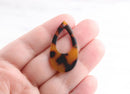 4 Thin Teardrop Charm Beads, Lucite Tortoise Shell Supplies Acrylic Earring Findings, Original Tortoise Pattern, Orange Teardrop TD011-37-TT