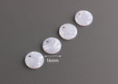 4 Pearl White Discs for Earrings, Thick Sequin Charm, Small Flat Circle Drops, White Acetate Sheet, Fake Pearl Coins, CN049-14-PRL