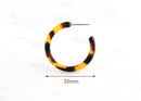 Tortoise Shell Earrings Components, Mini Hoop Earrings, Cellulose Acetate Earrings, Thin Delicate Hoops Tortoise Shell Supply EAR038-30-TT
