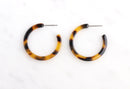 Tortoise Shell Earrings Components, Mini Hoop Earrings, Cellulose Acetate Earrings, Thin Delicate Hoops Tortoise Shell Supply EAR038-30-TT