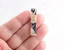 4 Necklace Bar Blanks in Ivory Tortoise, Short Bars 7mm, Plastic Tortoise Shell Supply, Beige Acetate Charm, Neutral Colors, BAR025-35-ABN