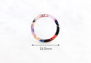 4 Transparent Pink Acrylic Circle Connector Ring, Pink Pastel Color Beads Acetate Findings, One Inch Ring, DIY Tortoise Supply RG048-24-PPST