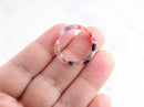 4 Transparent Pink Acrylic Circle Connector Ring, Pink Pastel Color Beads Acetate Findings, One Inch Ring, DIY Tortoise Supply RG048-24-PPST