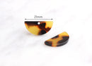 4 Tortoise Shell Half Moon Beads, Tortoise Semi Circle Acrylic, Brown Acetate Jewelry Tortoise Supply, Half Round Disc Necklace, CN047-21-TT
