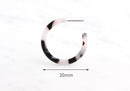 Ash Blonde Tortoise Hoop Earring Supply, 1 Pair, 3cm Hoops Acrylic, Acetate Tortoise Shell Hoops, Mini Hoops, Small Thin Hoops EAR039-30-AWT